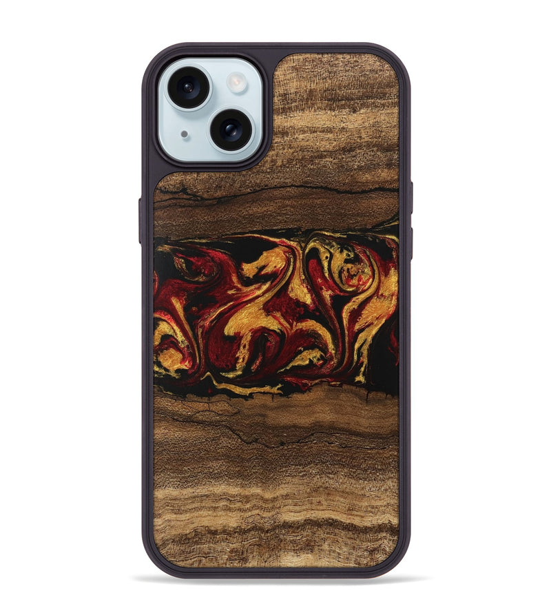 iPhone 15 Plus Wood Phone Case - Edwina (Red, 746488)