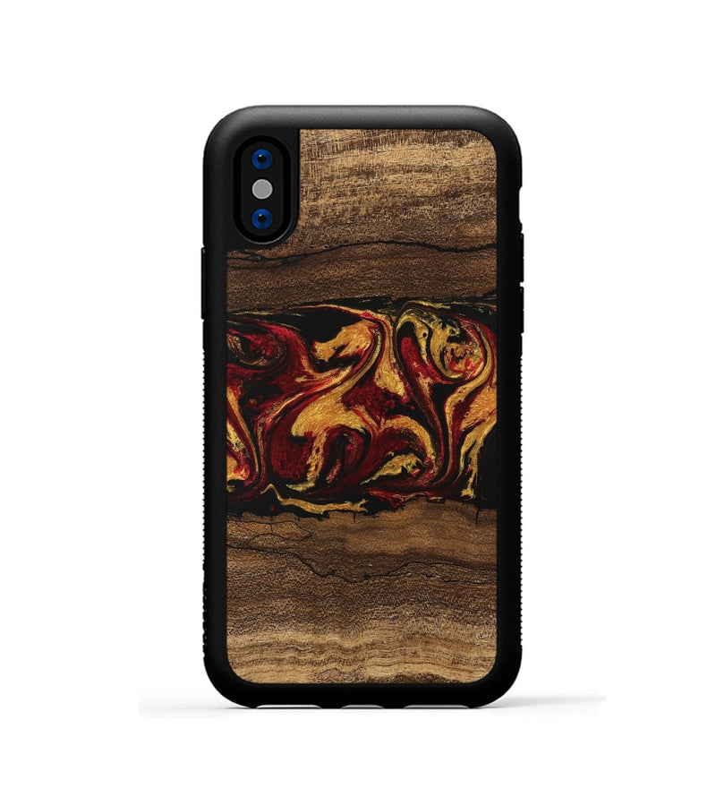 iPhone Xs Wood Phone Case - Edwina (Red, 746488)