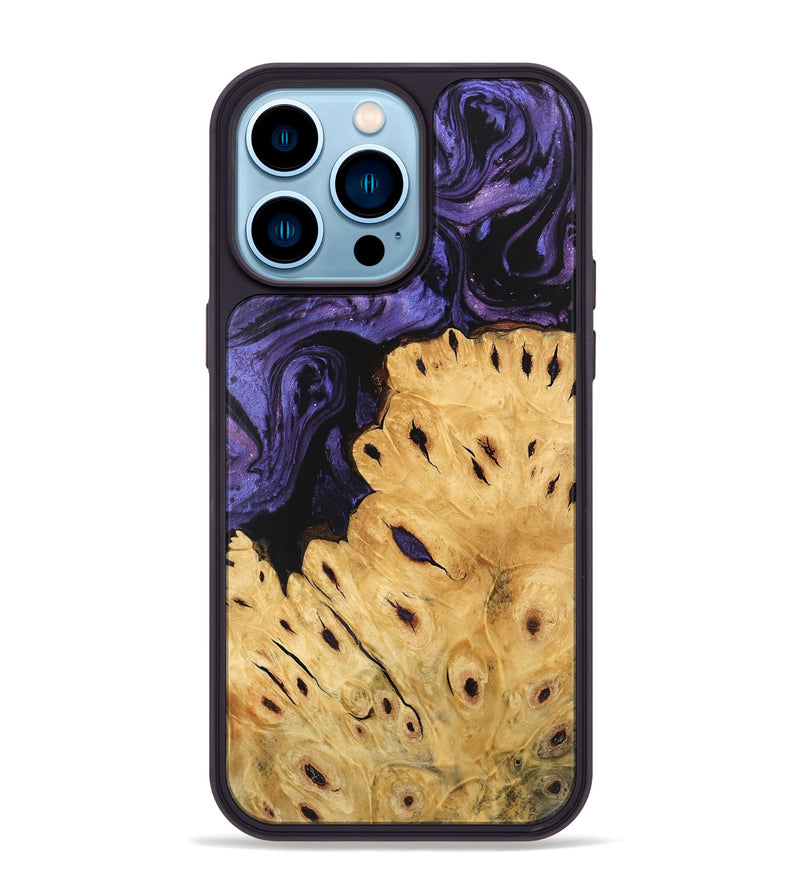 iPhone 14 Pro Max Wood Phone Case - Ilene (Purple, 746489)