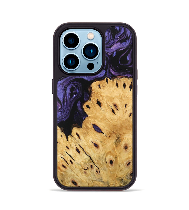 iPhone 14 Pro Wood Phone Case - Ilene (Purple, 746489)