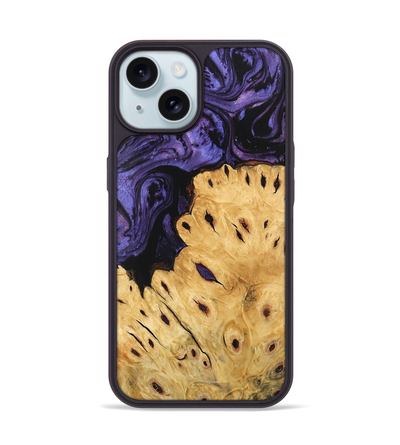 iPhone 15 Wood Phone Case - Ilene (Purple, 746489)