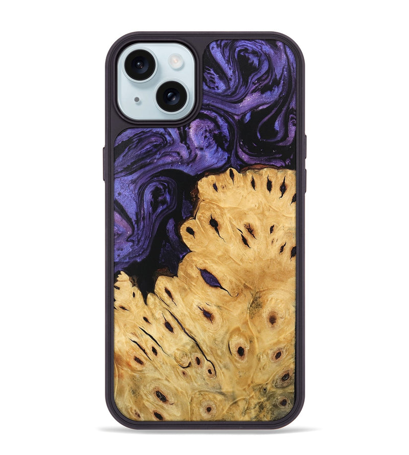 iPhone 15 Plus Wood Phone Case - Ilene (Purple, 746489)