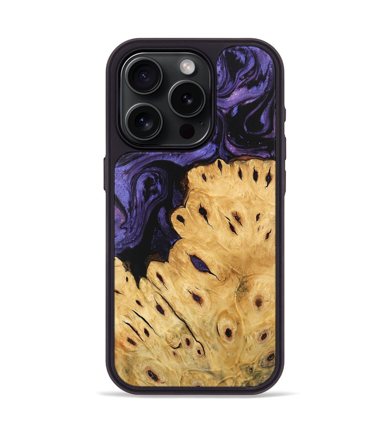 iPhone 15 Pro Wood Phone Case - Ilene (Purple, 746489)