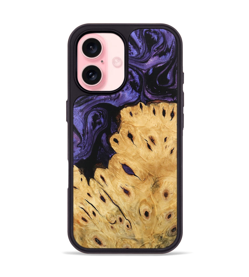 iPhone 16 Wood Phone Case - Ilene (Purple, 746489)