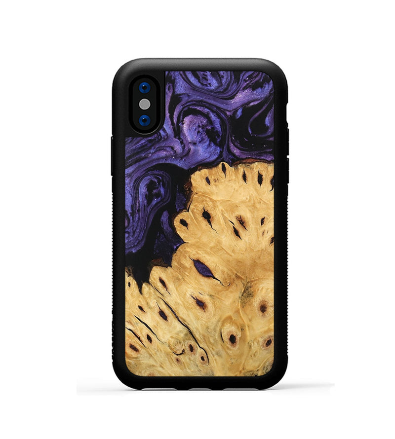 iPhone Xs Wood Phone Case - Ilene (Purple, 746489)