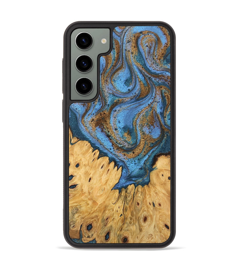 Galaxy S23 Plus Wood Phone Case - Jasiah (Teal & Gold, 746490)