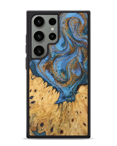 Galaxy S24 Ultra Wood Phone Case - Jasiah (Teal & Gold, 746490)