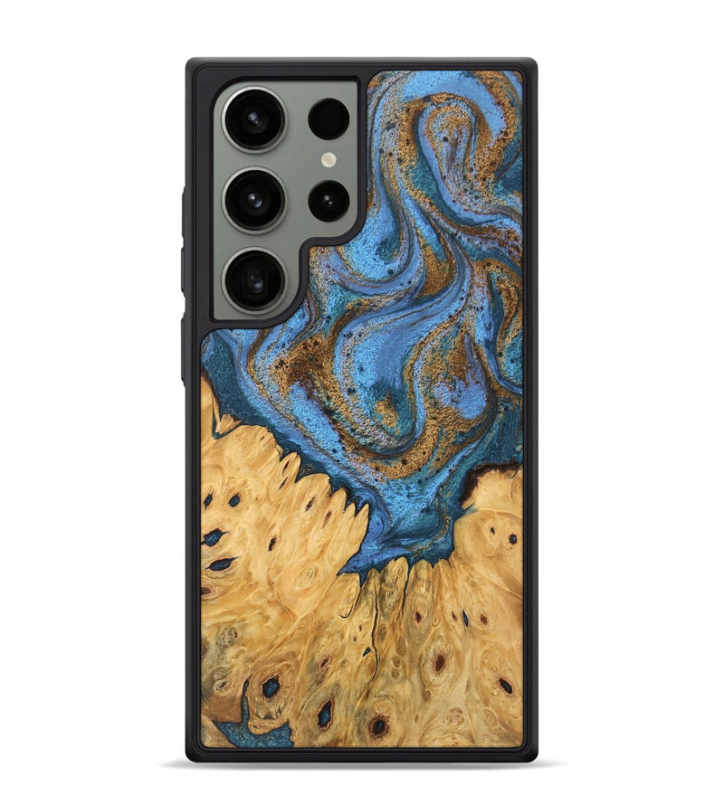 Galaxy S24 Ultra Wood Phone Case - Jasiah (Teal & Gold, 746490)