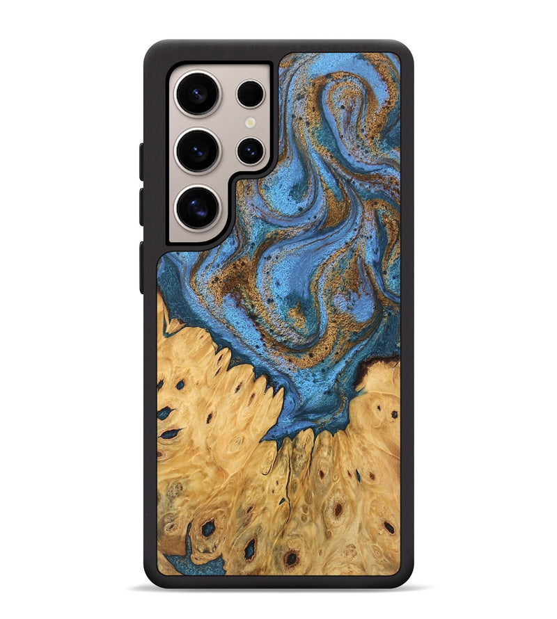 Galaxy S25 Ultra Wood Phone Case - Jasiah (Teal & Gold, 746490)