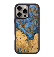 iPhone 16 Pro Max Wood Phone Case - Jasiah (Teal & Gold, 746490)