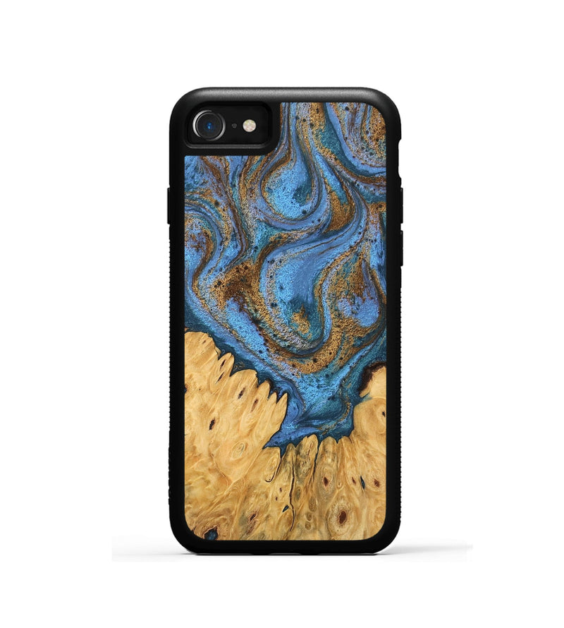 iPhone SE Wood Phone Case - Jasiah (Teal & Gold, 746490)