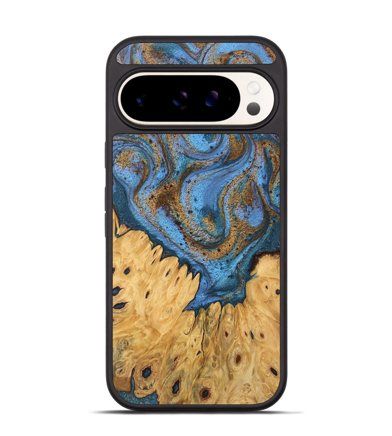 Pixel 9 Wood Phone Case - Jasiah (Teal & Gold, 746490)