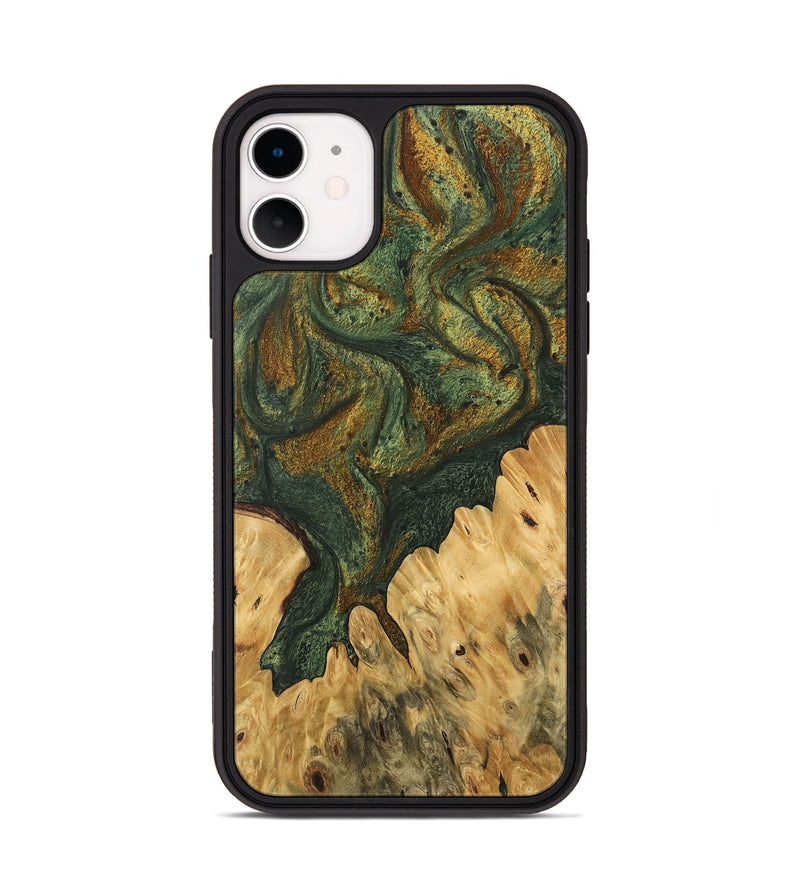 iPhone 11 Wood Phone Case - Shelva (Green, 746491)