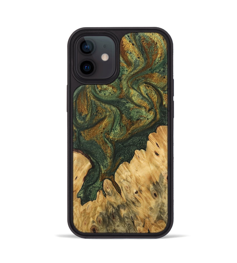 iPhone 12 Wood Phone Case - Shelva (Green, 746491)