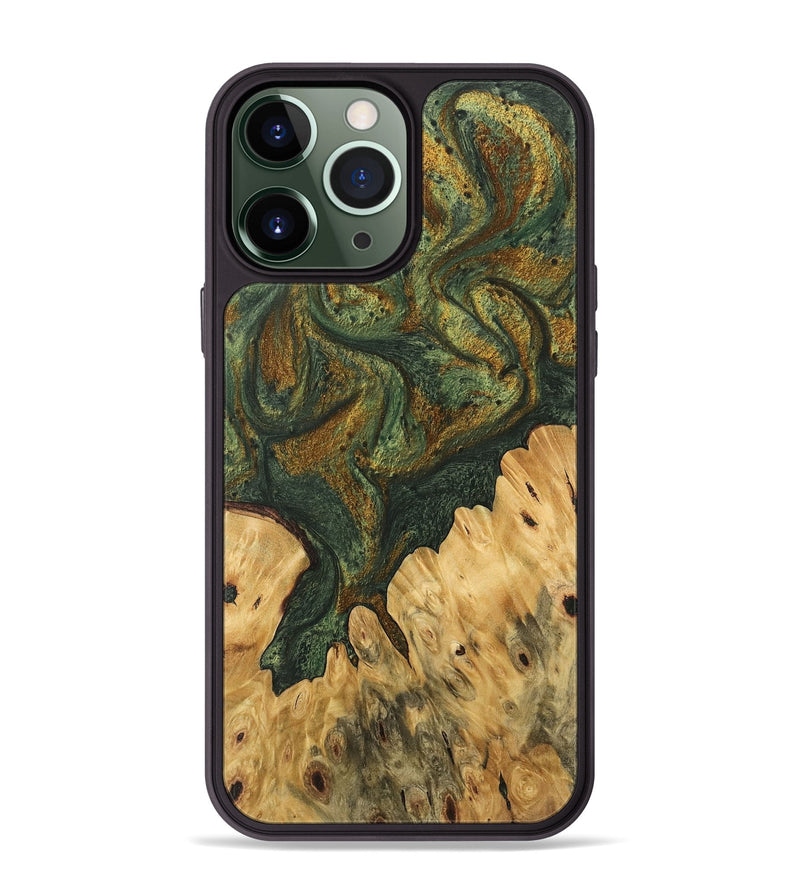 iPhone 13 Pro Max Wood Phone Case - Shelva (Green, 746491)