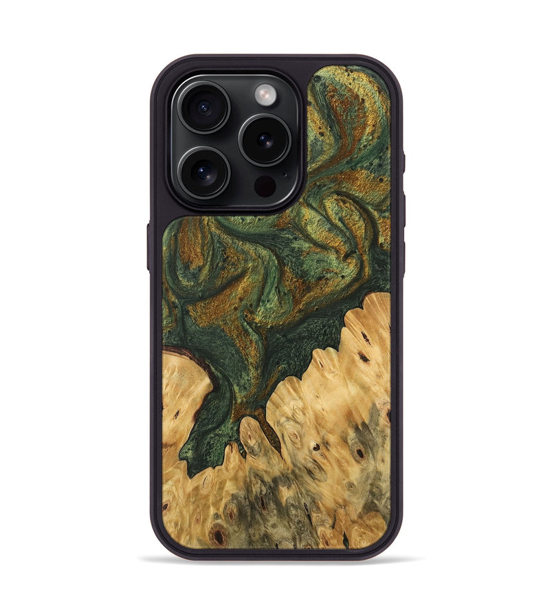 iPhone 15 Pro Wood Phone Case - Shelva (Green, 746491)