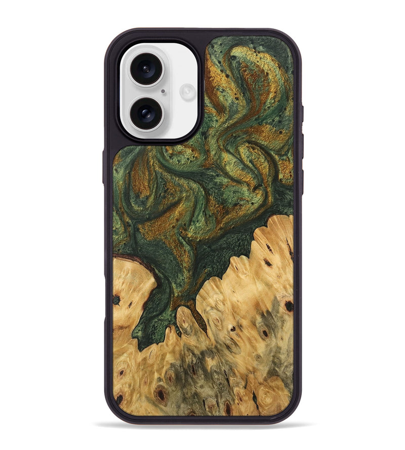 iPhone 16 Plus Wood Phone Case - Shelva (Green, 746491)