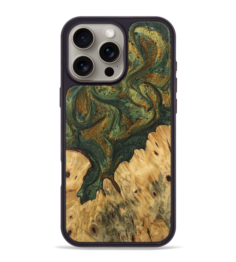 iPhone 16 Pro Max Wood Phone Case - Shelva (Green, 746491)