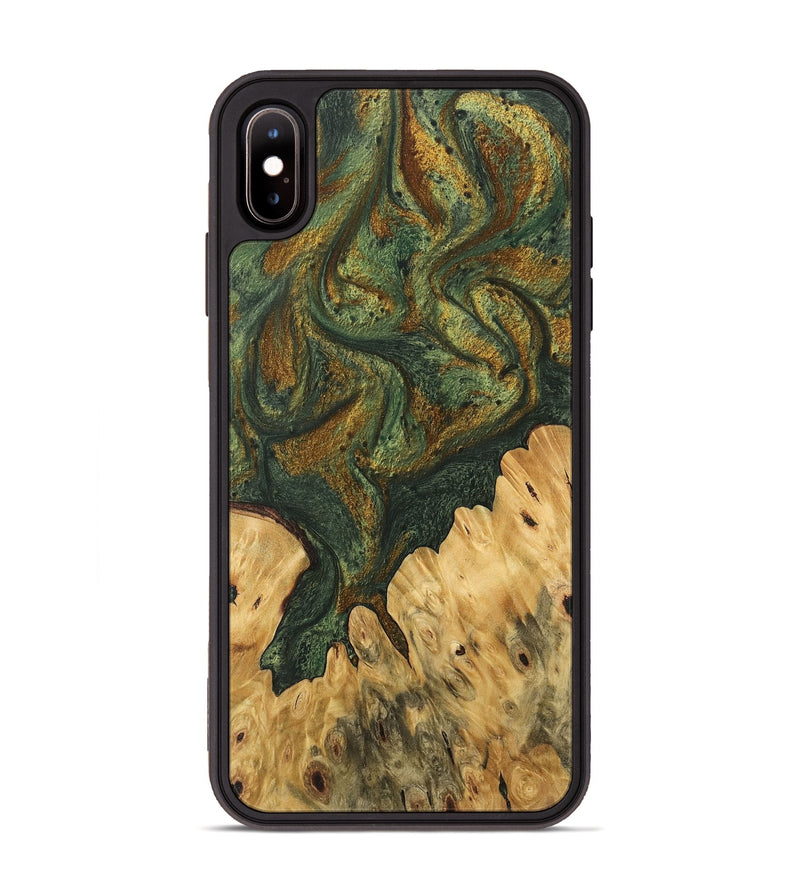 iPhone Xs Max Wood Phone Case - Shelva (Green, 746491)