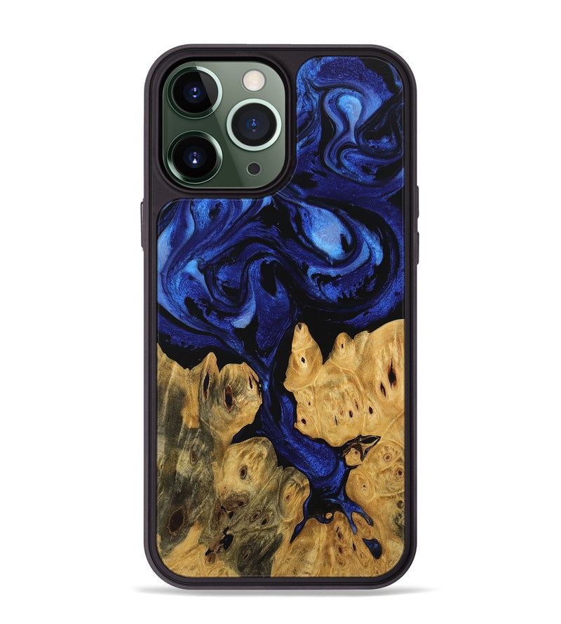 iPhone 13 Pro Max Wood Phone Case - Jaclyn (Blue, 746505)