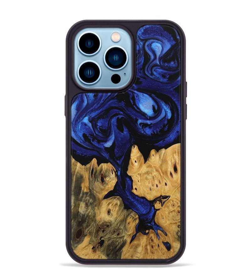 iPhone 14 Pro Max Wood Phone Case - Jaclyn (Blue, 746505)