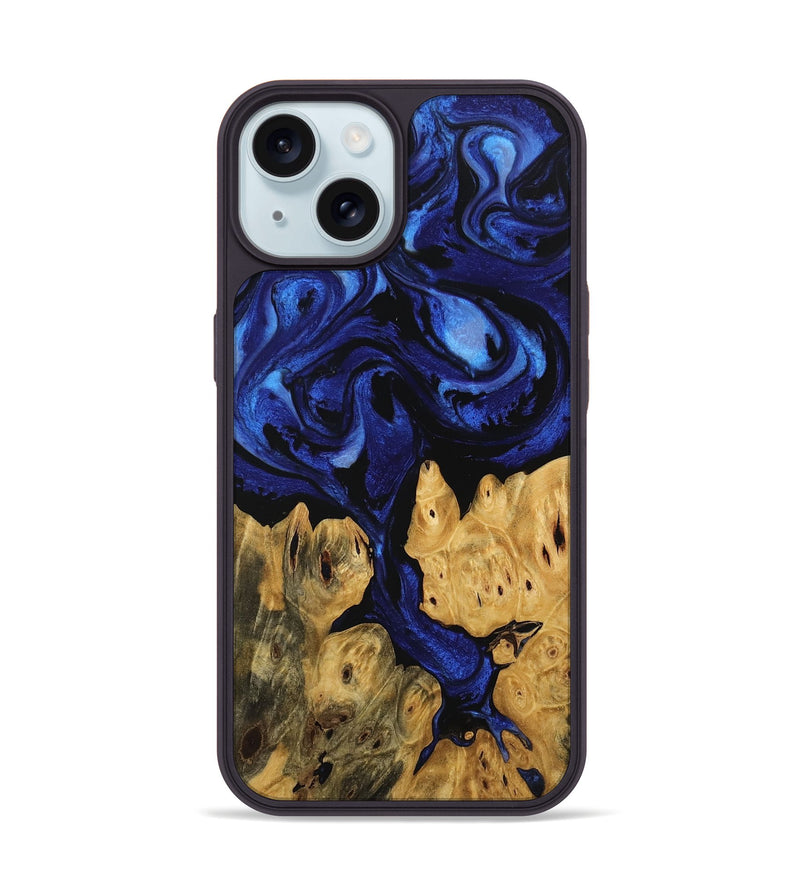 iPhone 15 Wood Phone Case - Jaclyn (Blue, 746505)