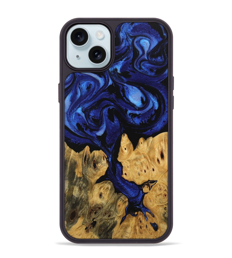 iPhone 15 Plus Wood Phone Case - Jaclyn (Blue, 746505)