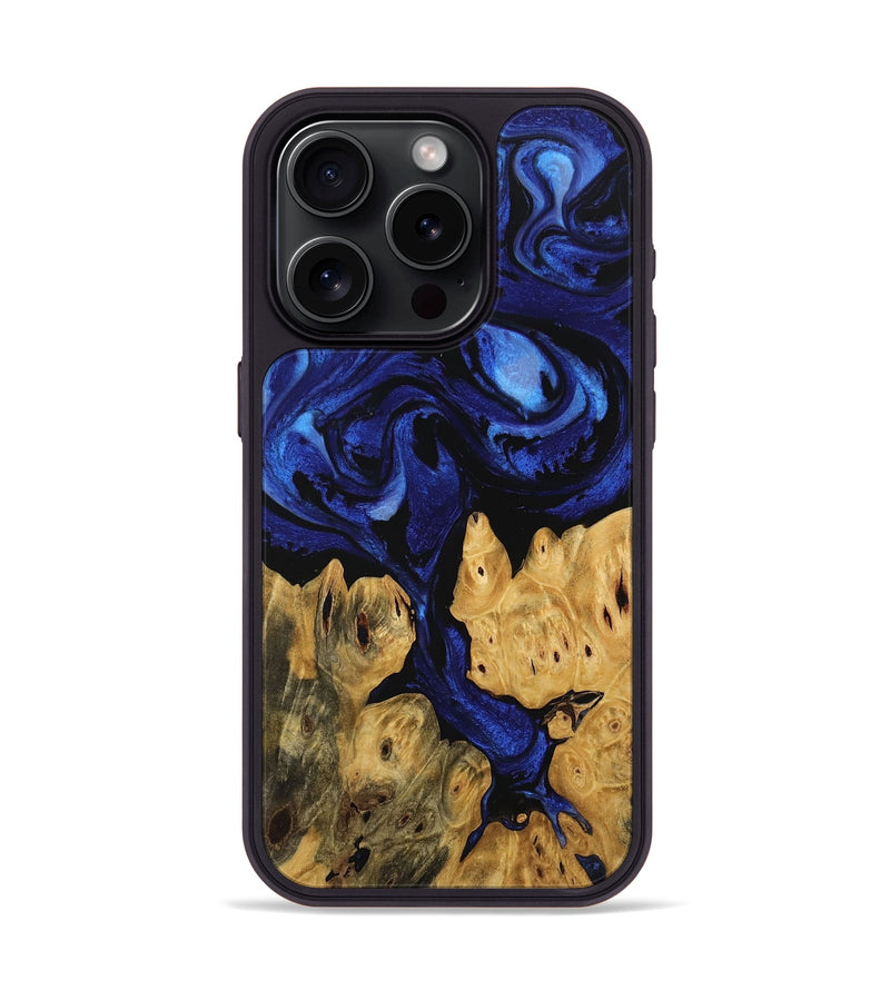 iPhone 15 Pro Wood Phone Case - Jaclyn (Blue, 746505)