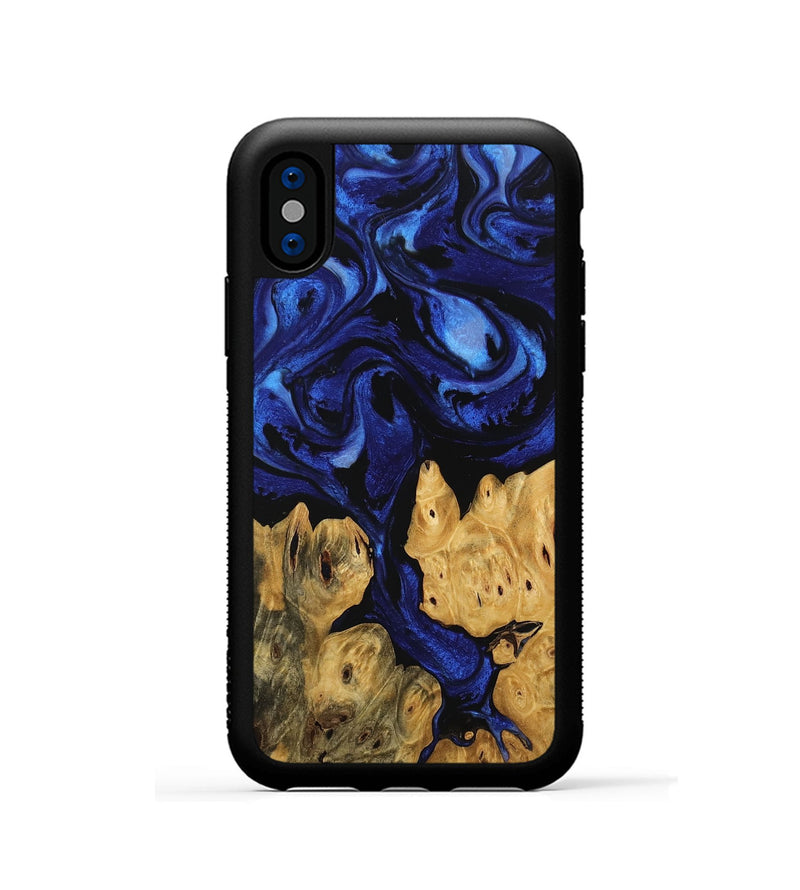 iPhone Xs Wood Phone Case - Jaclyn (Blue, 746505)