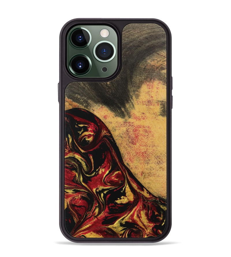 iPhone 13 Pro Max Wood Phone Case - Hans (Red, 746507)