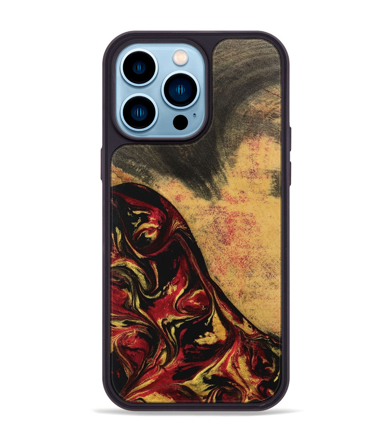 iPhone 14 Pro Max Wood Phone Case - Hans (Red, 746507)