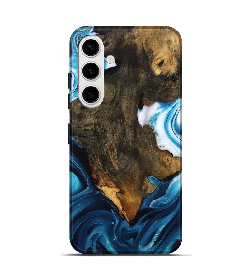 Galaxy S25 Wood Live Edge Phone Case - Khalani (Blue, 746533)