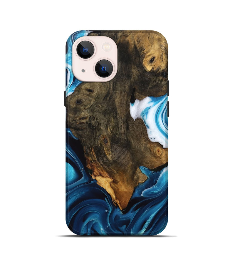 iPhone 13 mini Wood Live Edge Phone Case - Khalani (Blue, 746533)