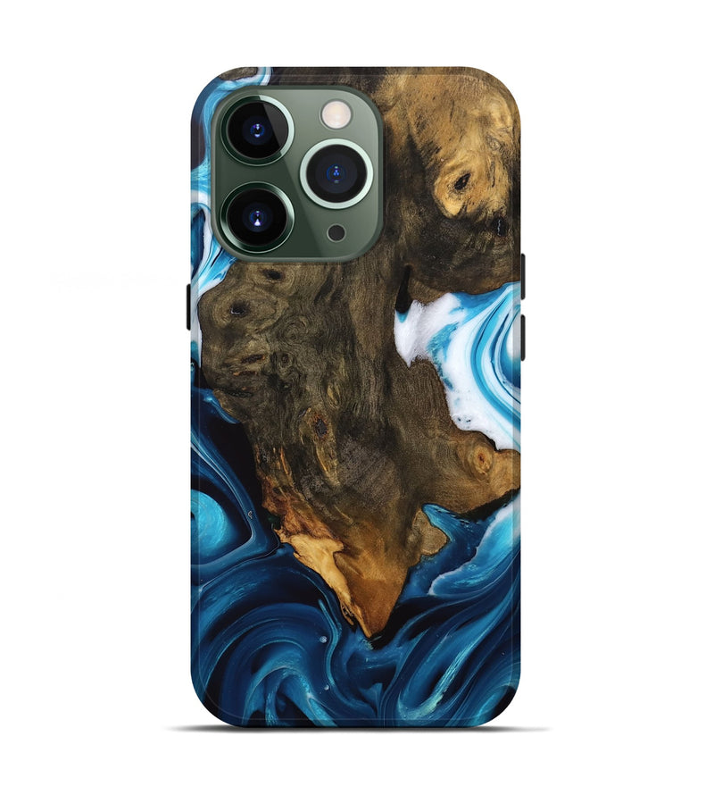 iPhone 13 Pro Wood Live Edge Phone Case - Khalani (Blue, 746533)