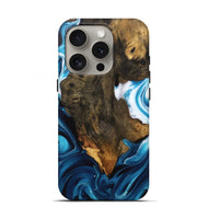 iPhone 16 Pro Wood Live Edge Phone Case - Khalani (Blue, 746533)