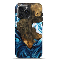 iPhone 16 Pro Max Wood Live Edge Phone Case - Khalani (Blue, 746533)