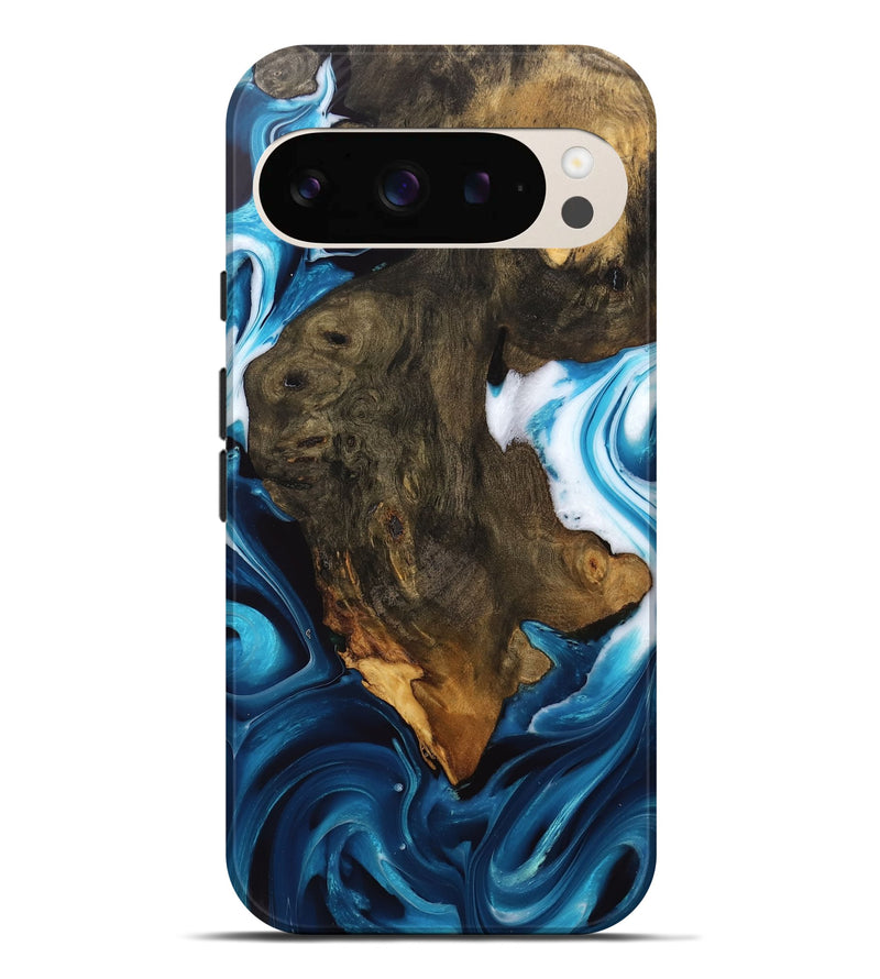 Pixel 9 Pro XL Wood Live Edge Phone Case - Khalani (Blue, 746533)