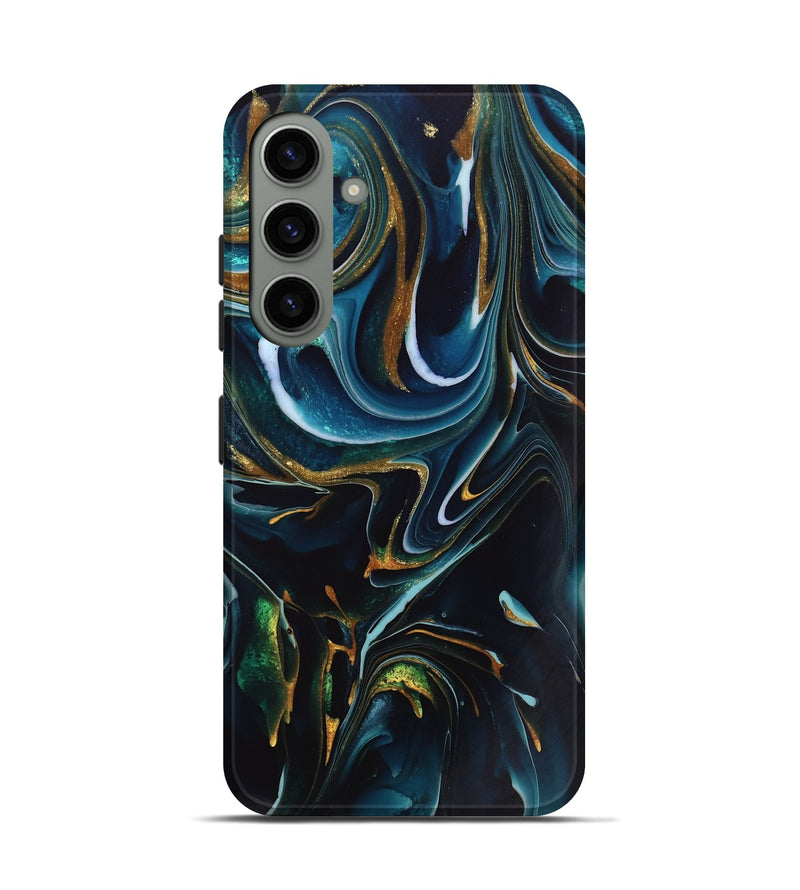 Galaxy S24 ResinArt Live Edge Phone Case - Toby (Teal & Gold, 746534)