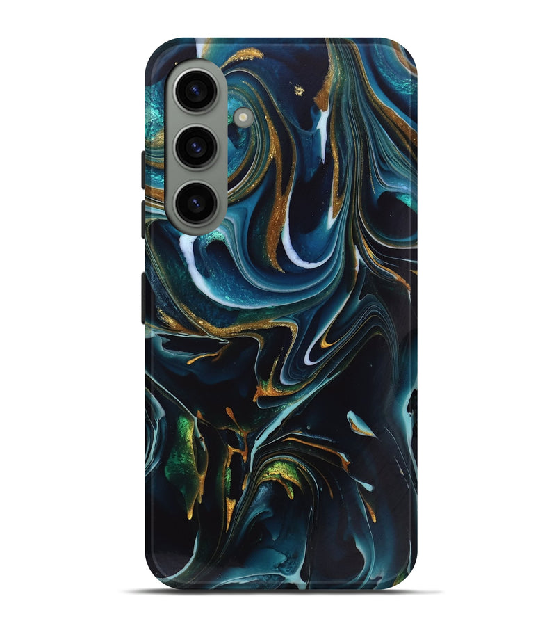 Galaxy S24 Plus ResinArt Live Edge Phone Case - Toby (Teal & Gold, 746534)