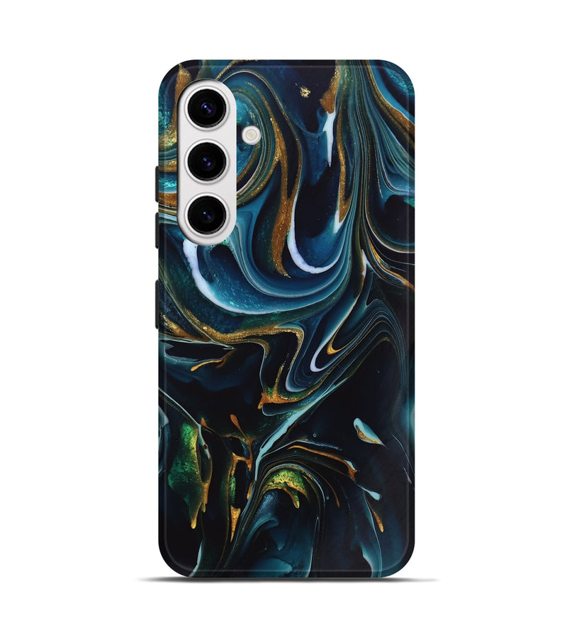 Galaxy S25 ResinArt Live Edge Phone Case - Toby (Teal & Gold, 746534)