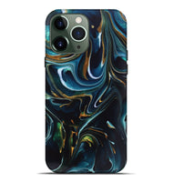 iPhone 13 Pro Max ResinArt Live Edge Phone Case - Toby (Teal & Gold, 746534)