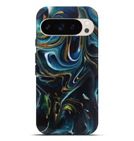 Pixel 9 Pro XL ResinArt Live Edge Phone Case - Toby (Teal & Gold, 746534)