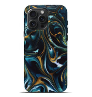 iPhone 16 Pro Max ResinArt Live Edge Phone Case - Madisyn (Teal & Gold, 746535)