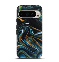 Pixel 9 ResinArt Live Edge Phone Case - Gregg (Teal & Gold, 746536)