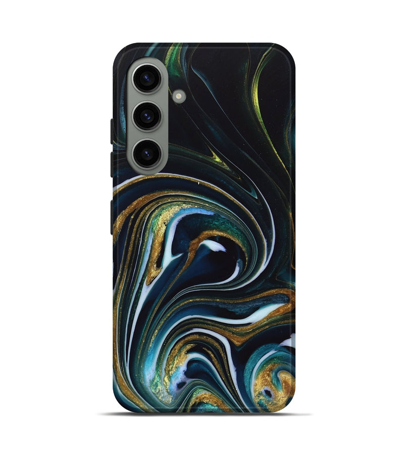 Galaxy S24 ResinArt Live Edge Phone Case - Starr (Teal & Gold, 746537)