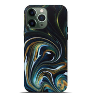 iPhone 13 Pro Max ResinArt Live Edge Phone Case - Starr (Teal & Gold, 746537)