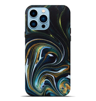 iPhone 14 Pro Max ResinArt Live Edge Phone Case - Starr (Teal & Gold, 746537)