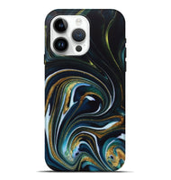 iPhone 15 Pro Max ResinArt Live Edge Phone Case - Starr (Teal & Gold, 746537)