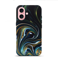 iPhone 16 ResinArt Live Edge Phone Case - Starr (Teal & Gold, 746537)