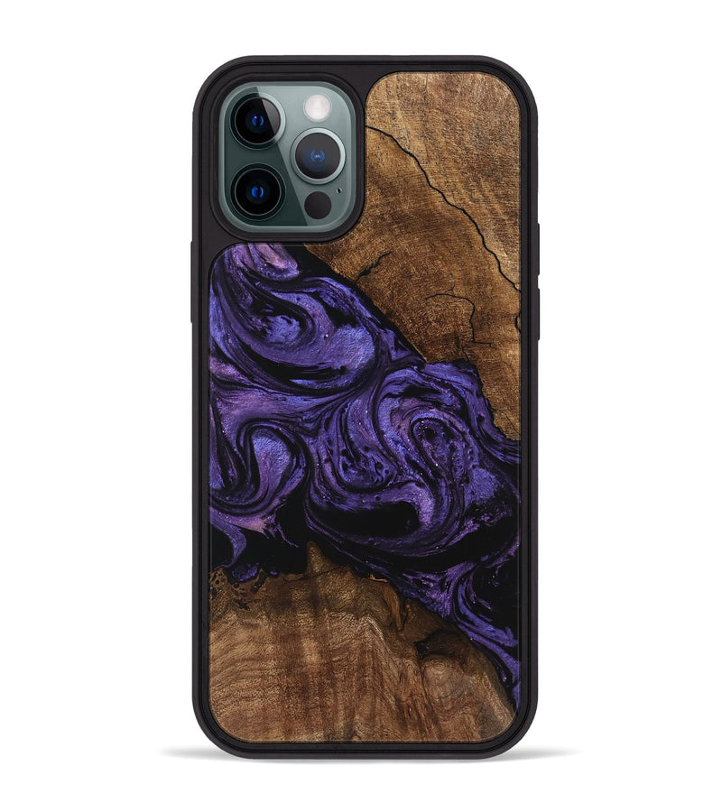 iPhone 12 Pro Max Wood Phone Case - Pink (Purple, 746538)